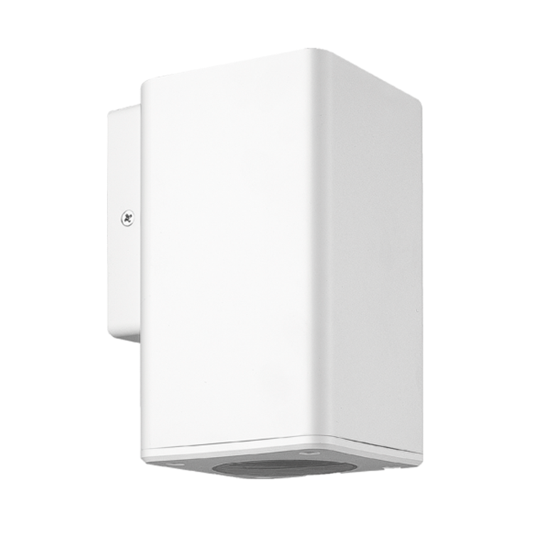 ARTEFACTO DE APLICAR EXTERIOR CUADRADO, COLOR BLANCO, UNIDIRECCIONAL, IP54, AC100240V, GU10, 9W MAX