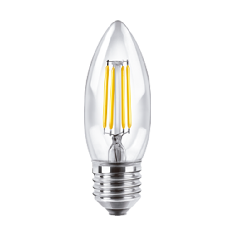 BULBO C37 FILAMENTO MACROLED 4W E27 AC180-265V CALIDO 2700K