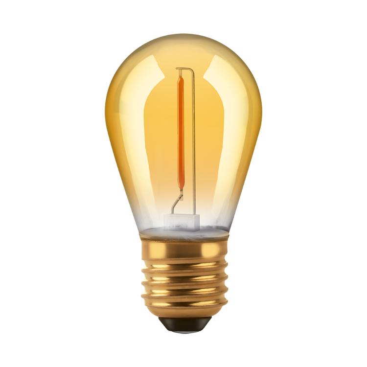 BULBO S14 FILAMENTO GOLDEN MACROLED 1W E27 AC180-265V AMBAR 2200K