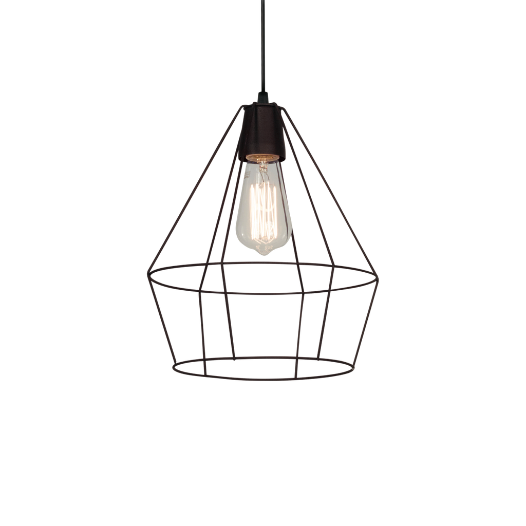 COLG DE ALAMBRE 1L E-27 TIPO JAULA DIAMANTE Ø25CM H 30 CM NG