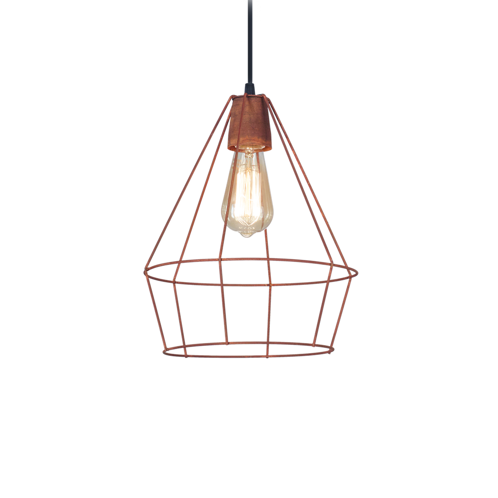 COLG DE ALAMBRE 1L E-27 TIPO JAULA DIAMANTE Ø25CM H 30 CM COB