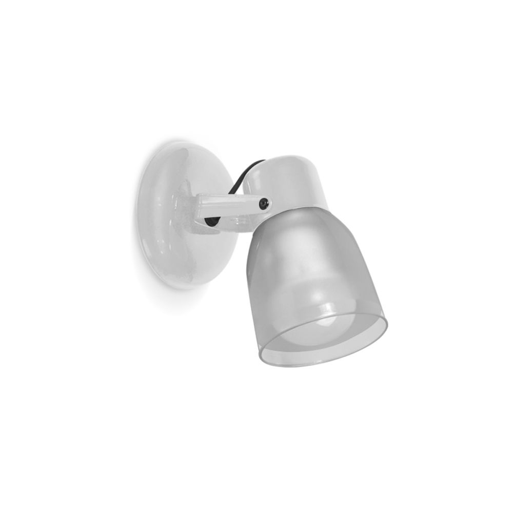 APLIQUE 1 LUZ BASE RED RADIO BL TUL POLICARBONATO