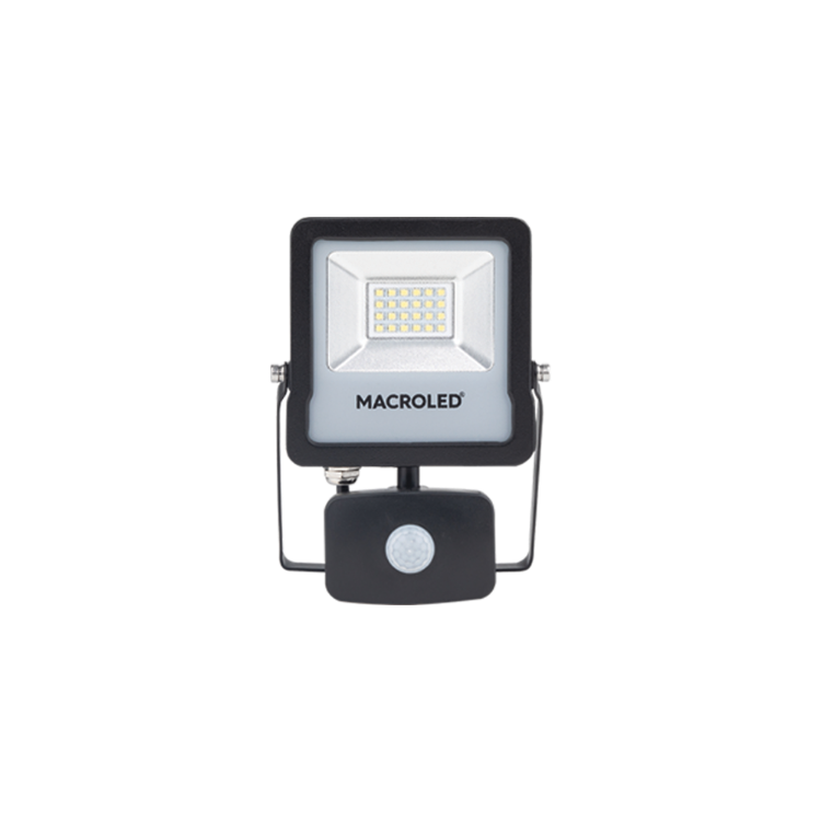 REFLECTOR LED CON SENSOR DE MOVIMIENTO MACROLED 20W AC100-240V CALIDO 3000K
