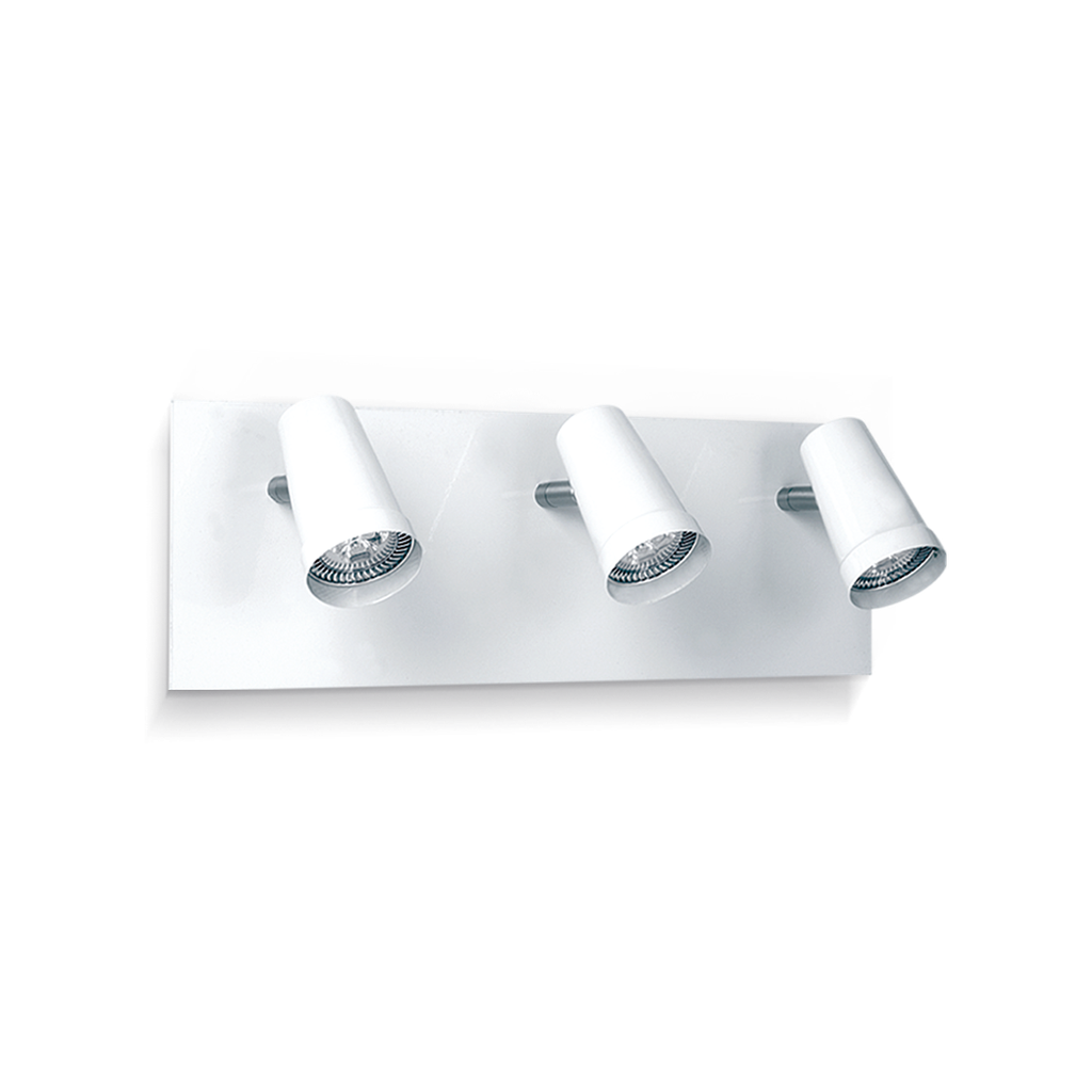 APLIQUE B/REC 3 LUCES 13.5X40 C/LISO  BL