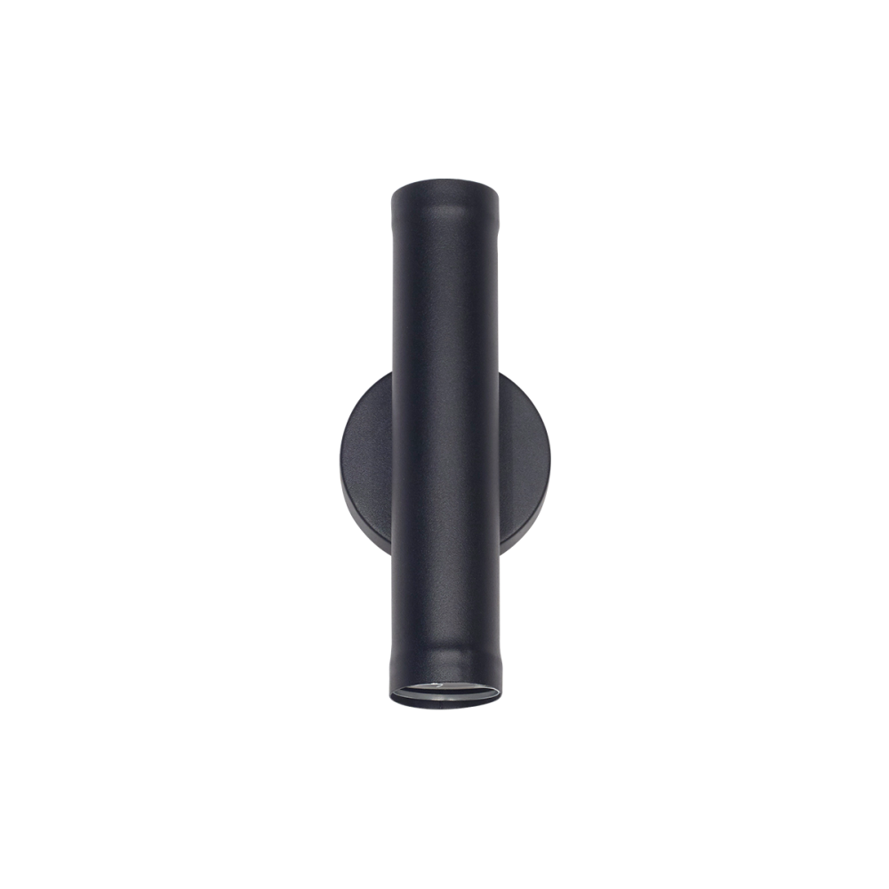 APLIQUE TUBO 2 LUCES BIDIRECCIONAL GU10 NEGRO Ø50X250 CON BASE RED Ø110