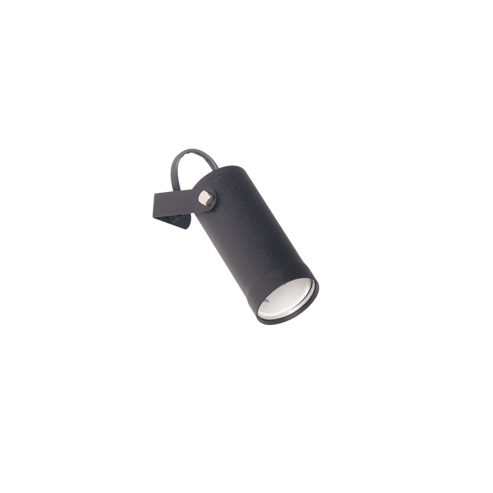 CABEZAL TUBO 1 LUZ GU10 NEGRO Ø50X120