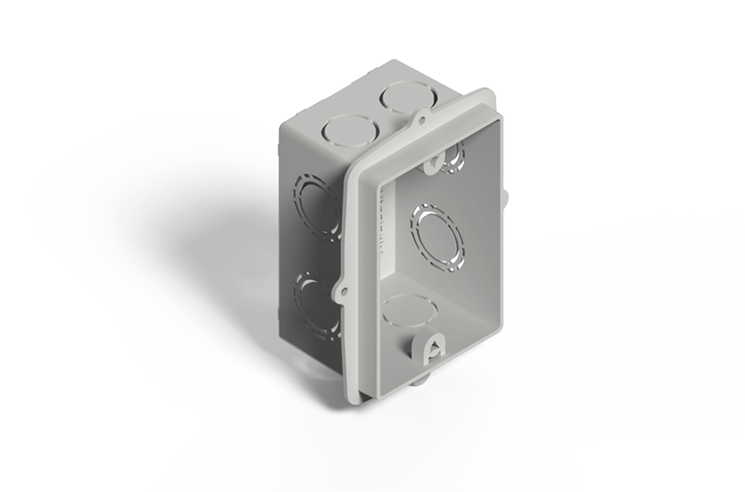 CAJA RECTANGULAR IRAM GRIS RAL 7035 C/OREJA PLASTICA