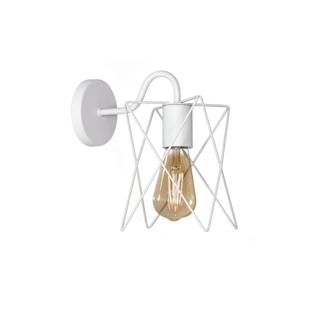 APLIQ DE PARED JAULA ESTRELLA MINI 1L BASE Ø10CM BLANCO MICRO