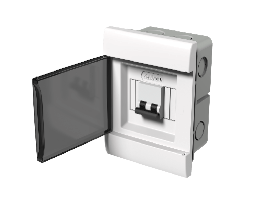[04004/GENROD] CAJA DE EMBUTIR P/ 4 MÓD. DIN PTA FUME