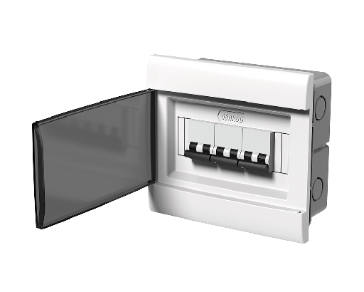 [04008/GENROD] CAJA DE EMBUTIR P/ 8 MÓD. DIN PTA FUME ( EX 04486BPEN)