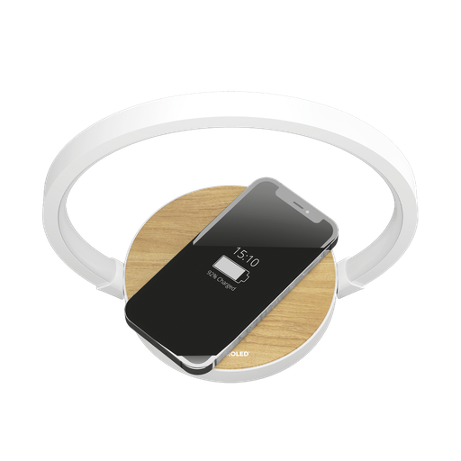 [MERCURIO/MACROLED] LAMPARA LED VELADOR MADERA, 5W 180LM, AC100-240V, RA>80, BLANCO CALIDO, DIMEABLE 3 TOQUES, CARGA RAPIDA INALAMBRICA