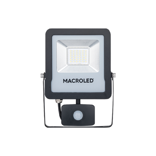 [SFLSV2-30WW/MACROLED] REFLECTOR LED CON SENSOR DE MOVIMIENTO MACROLED 30W AC100-240V CALIDO 3000K